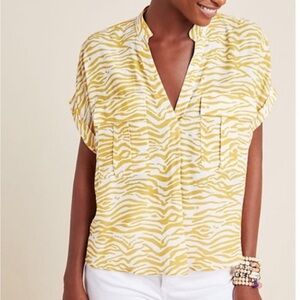 Maeve by Anthropologie Zebra Blouse